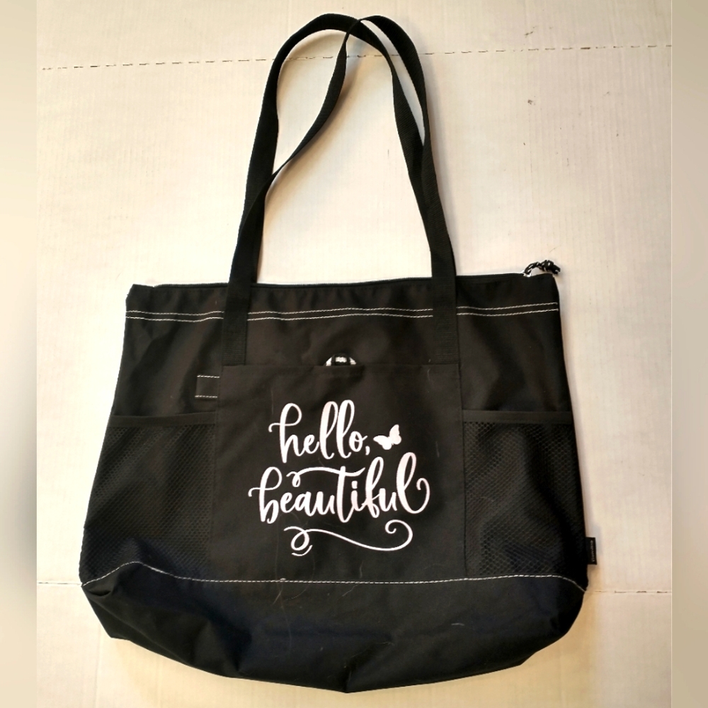 Hello Beautiful Canvas Tote or Gym Bag